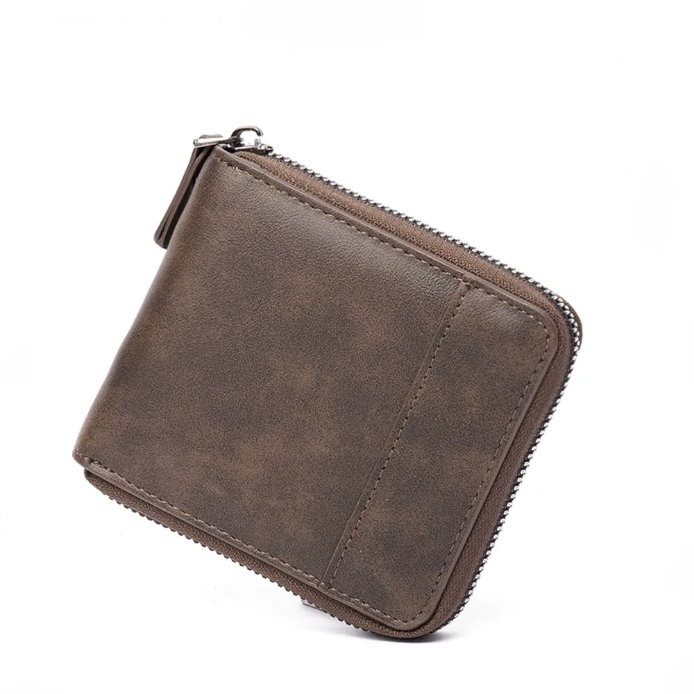 

Xiao.p Fashion Men's High Quality Pu Leather Korean Wallet Men Short Horizontal Retro Wallet Multi-functional Grid Small Wallet