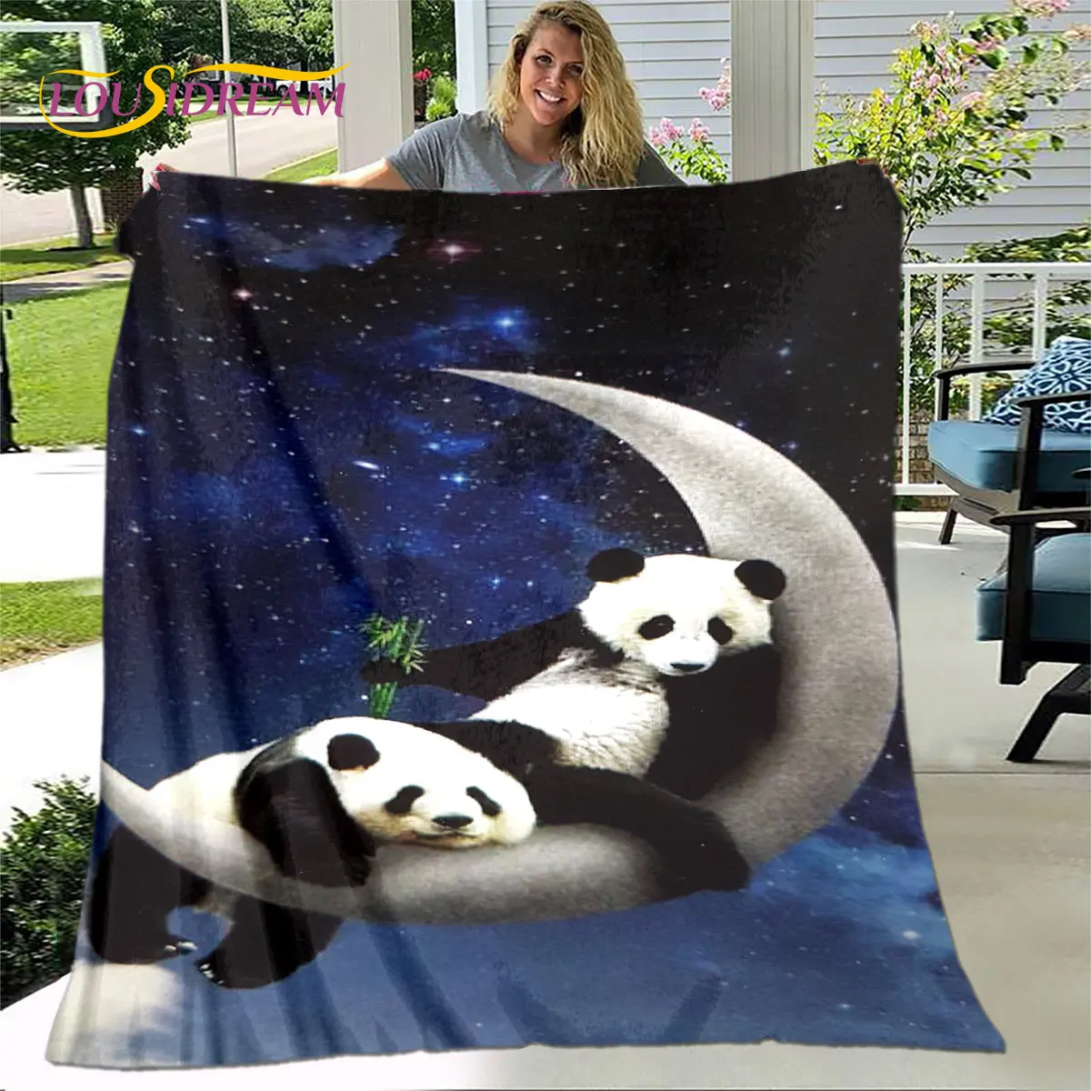 

3D Cartoon Cute Panda Blanket,Flannel Blanket Throw Blanket,Children's Soft Warm Blanket for Living Room Bedroom Beds Sofa Gift