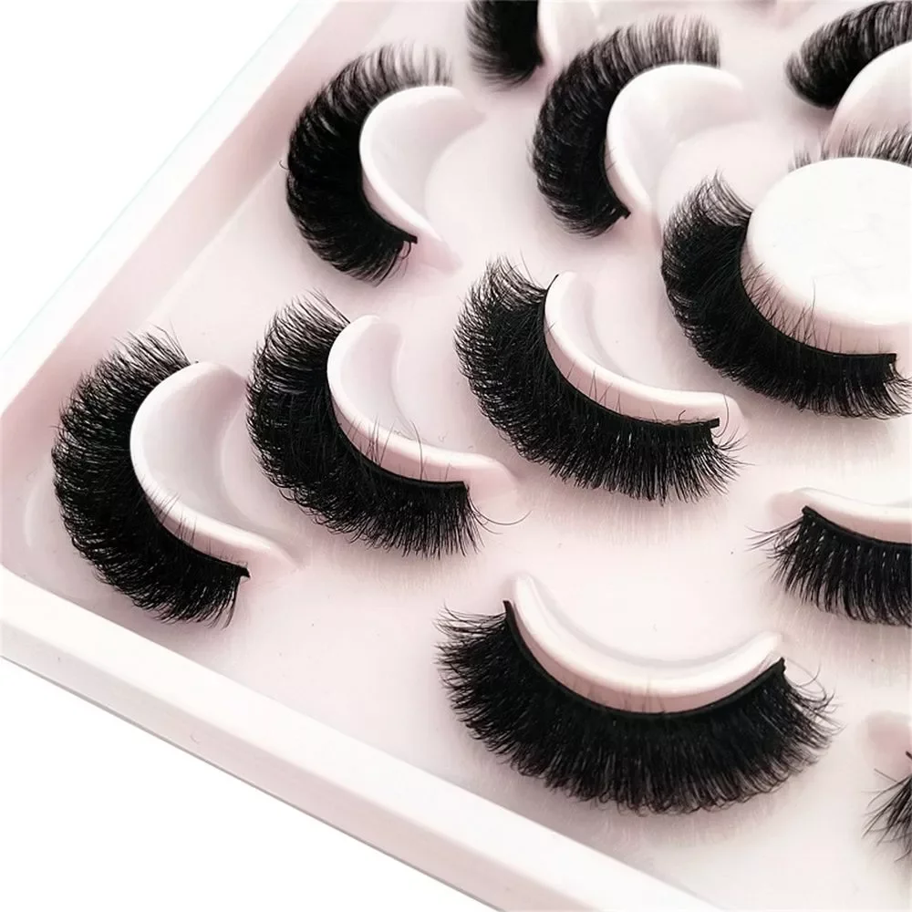 

Pairs 6D Faux Mink Russian D Radians False Lashes Makeup Lash Extension Lift Fluffy Eyelashes Natural Soft Eyelash Reusable