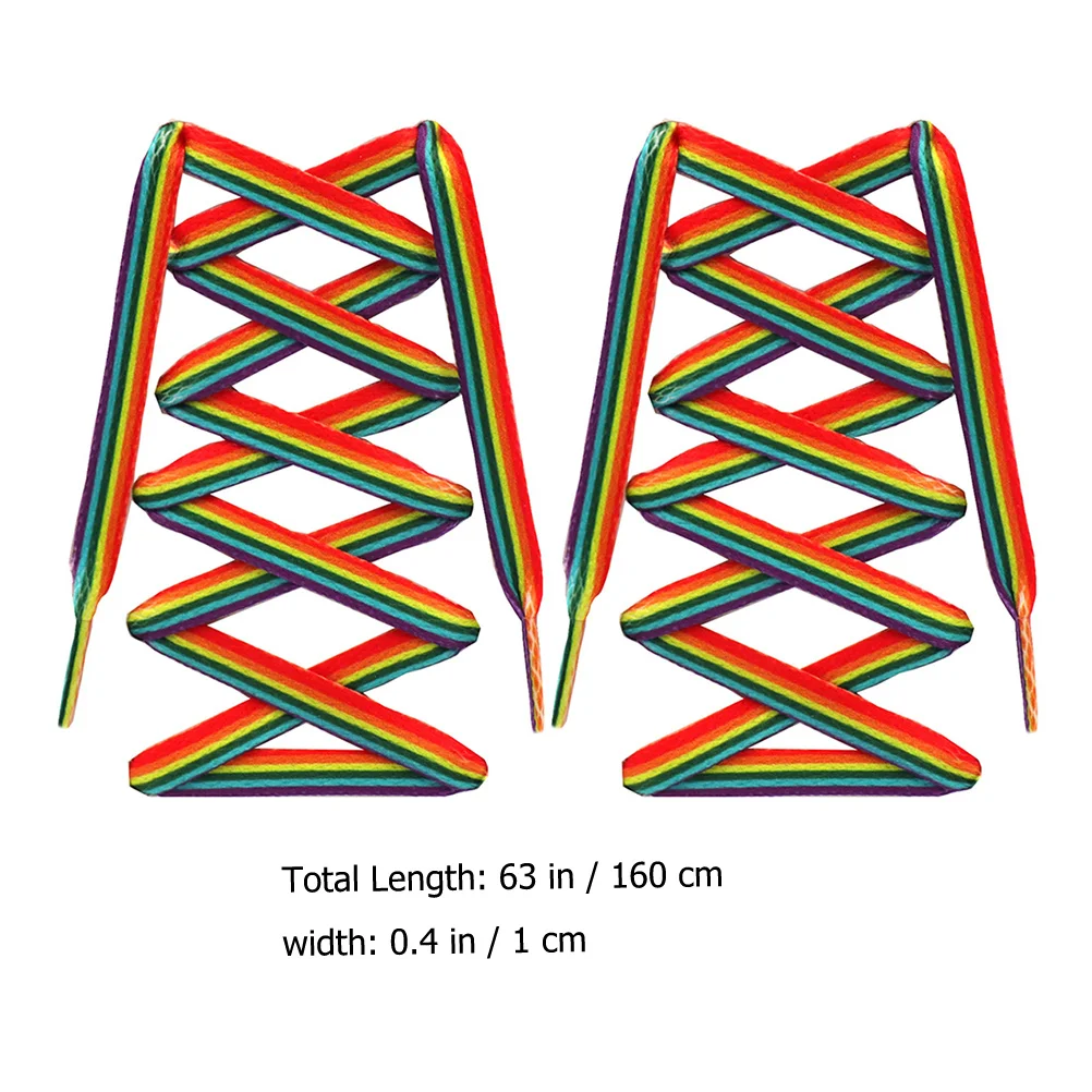 Wide Shoe Laces Rainbow Shoelace