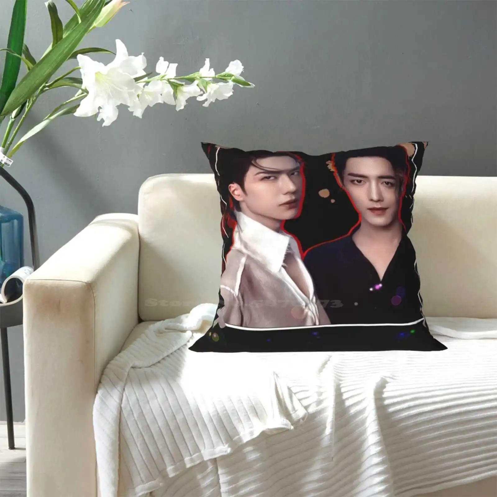 Забавная Милая декоративная квадратная наволочка Wang Yibo / Xiao Zhan Why R U The Series 2Gether