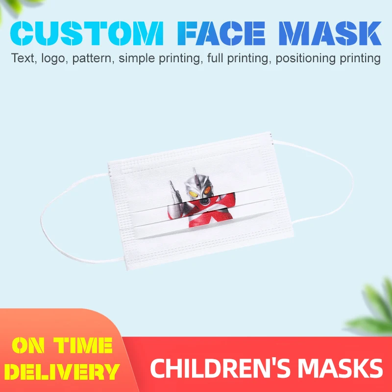 

Children's Mask Custom LOGO Personalization Mask Cartoon Pictures Breathable Protection Face-Mask