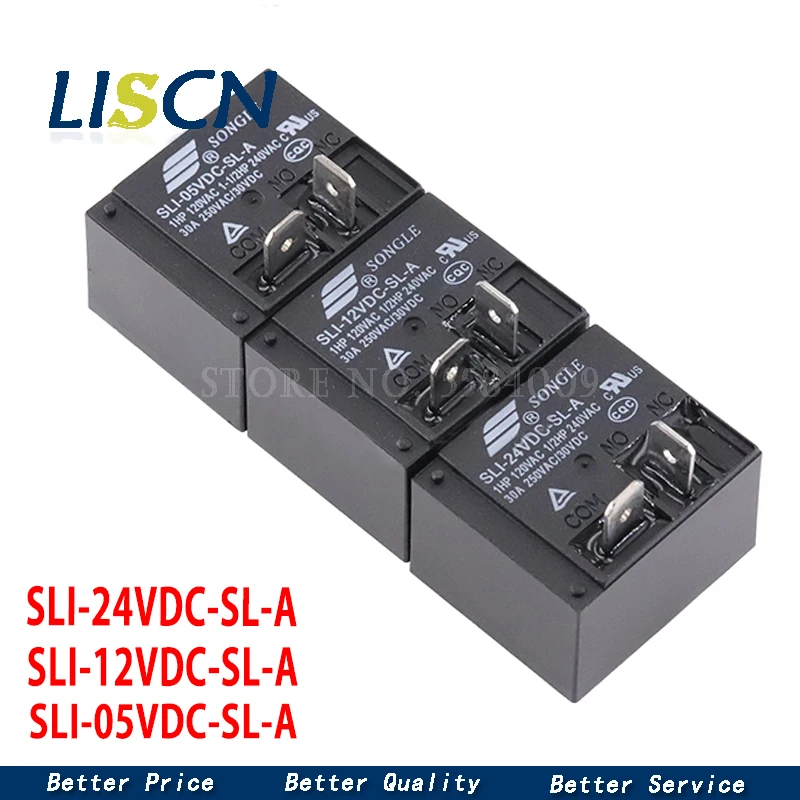 

2 шт. силовые реле SLI-05VDC-SL-A SLI-12VDC-SL-A SLI-24VDC-SL-A 5 В 12 В 24 В 30 А HF2160 4-контактное реле