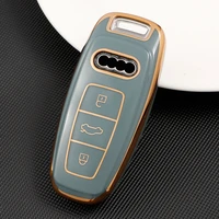 soft tpu car remote key case cover for audi a6 a7 a8 e tron q5 q8 c8 d5 new design holder protector accessories shell ring