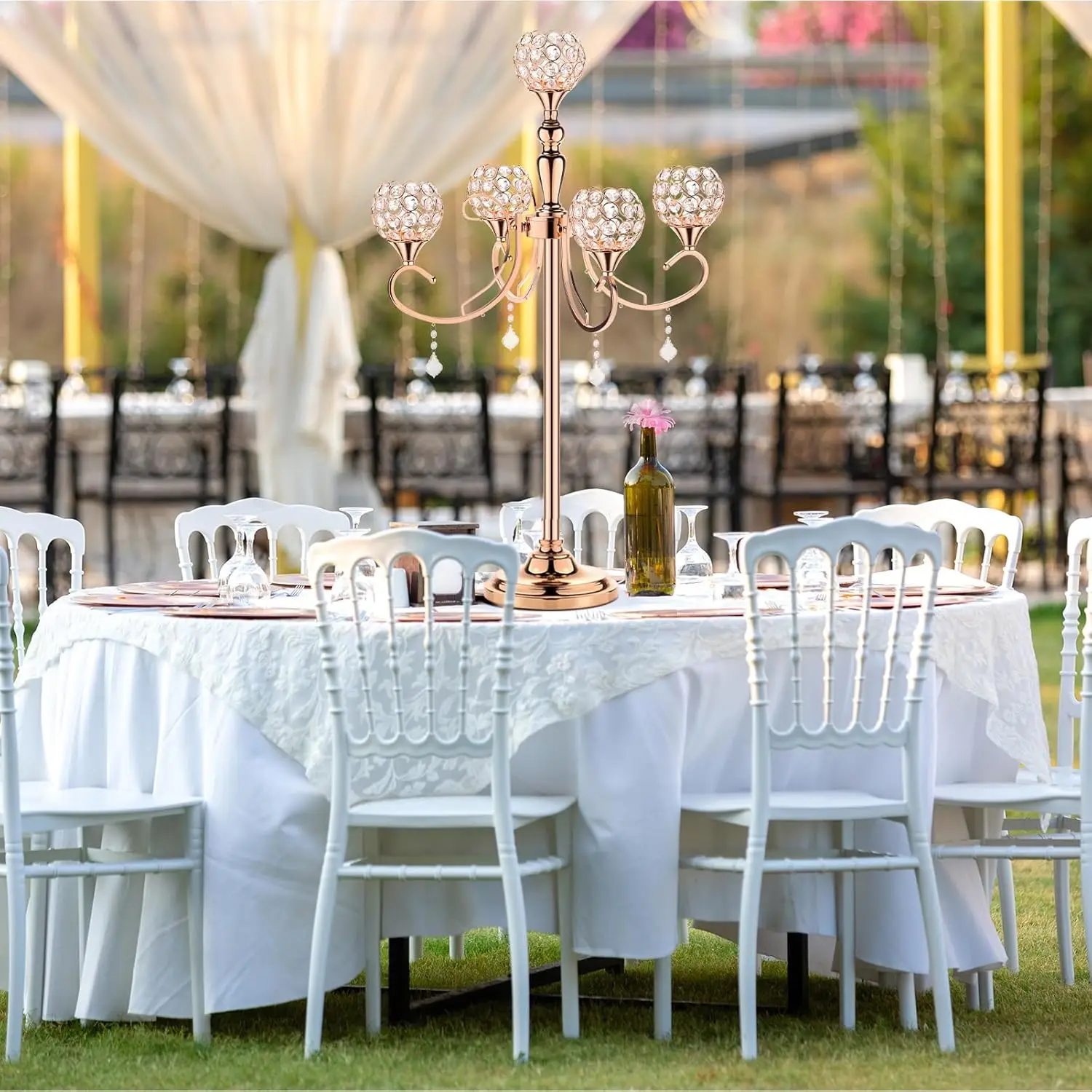 4 шт./12 шт.) 75 см/100 см) 5-уровневый золотой канделябр центральный элемент с