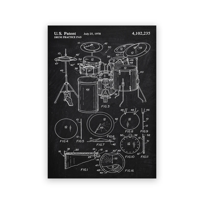 

Художественный принт "Барабанные тарелки" Duknow Style Vintage and Abstract