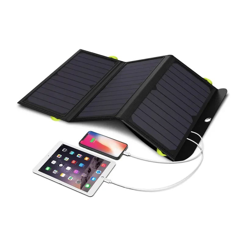 

21w 5v With Battery 10000mah Waterproof Foldable Solar Panel Charger Power Generator Dual USB Type C