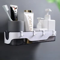 toilet wall mounted bathroom suction wall type two color creative shelf toilet storage hand washing free punch storage rack