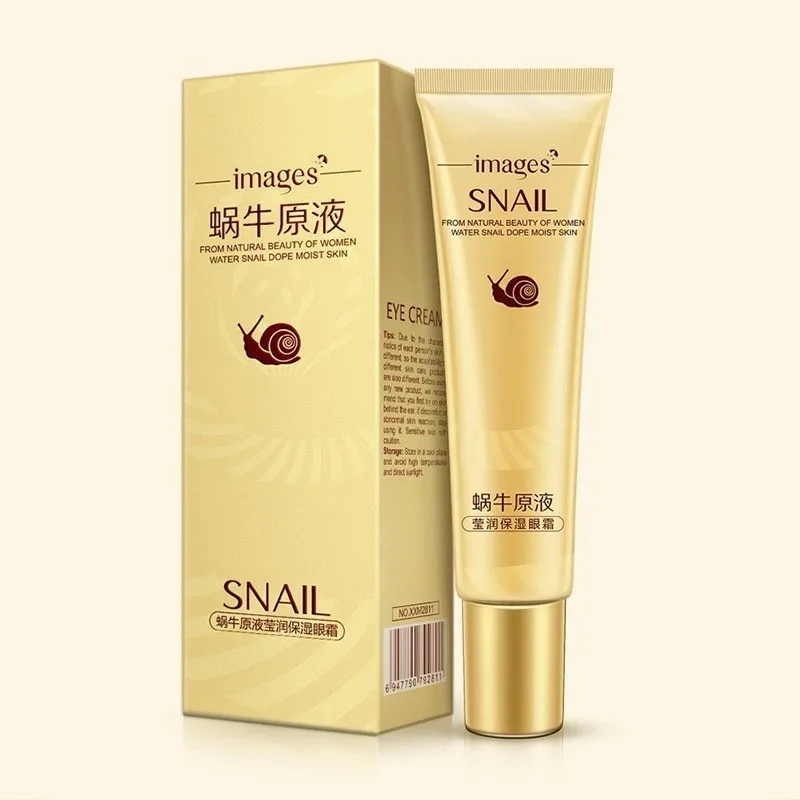 

Images Snail Essence Eye Cream Moisturizing Dark Circles Remove Eye Bags Drops Lifting Anti Wrinkle Anti Aging Eye Gel 1pcs 20g