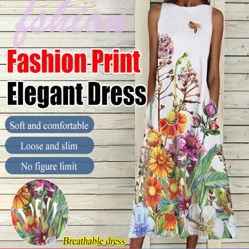 

Cross-border Supply Europe & America Women Summer New A-line Hem Dress