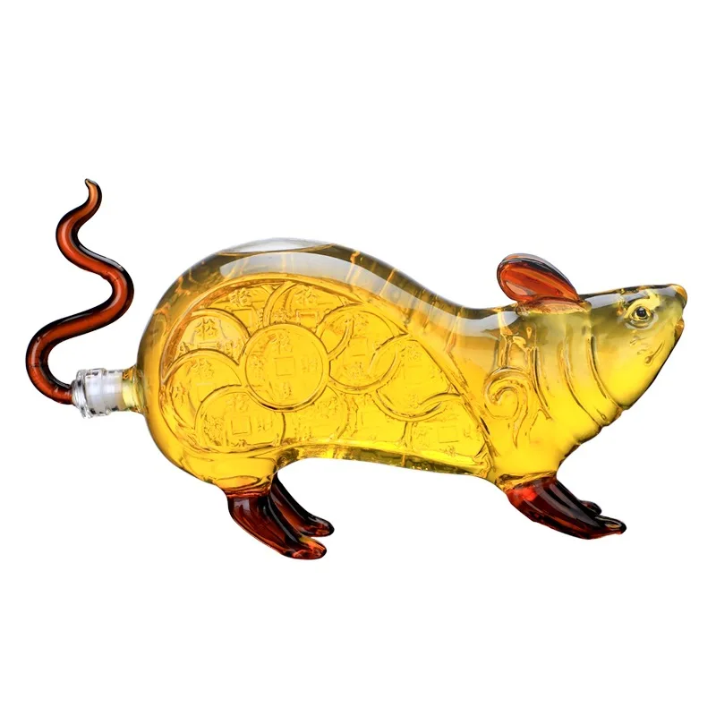 

Creative animal mouse shaped style home bar Whiskey Decanter for Liquor Scotch Bourbon 37.19 oz