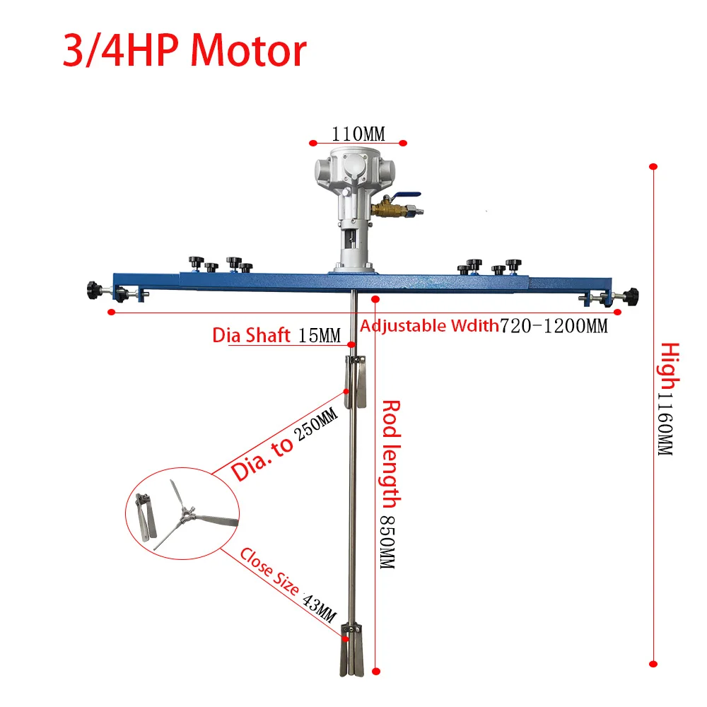 250 галлонов перекрестной балки IBC тонновый ствол пневматический реверсивный