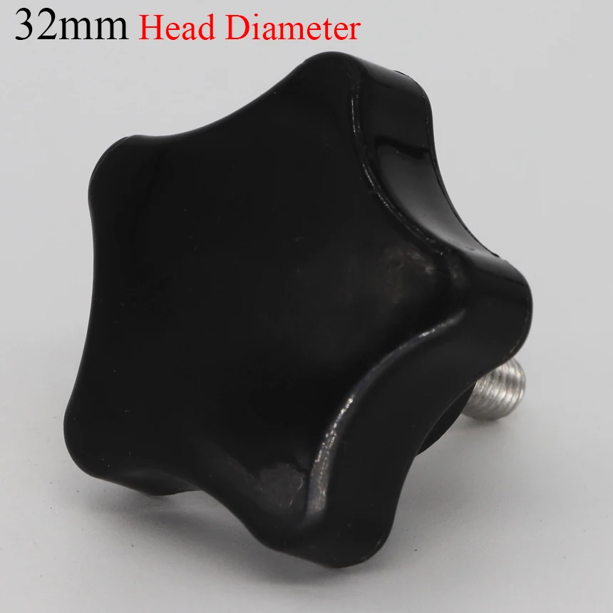 

M6 M8 Male Thread OD 35mm 40mm 45mm 50mm Length 32mm Head Diameter Torx Five Star Thumb Screw On Handle Clamping Grip Knob