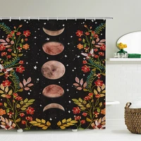 starry sky flower leaves 3d printing shower curtain with hooks psychedelic waterproof fabric home bathroom curtain decor cortina