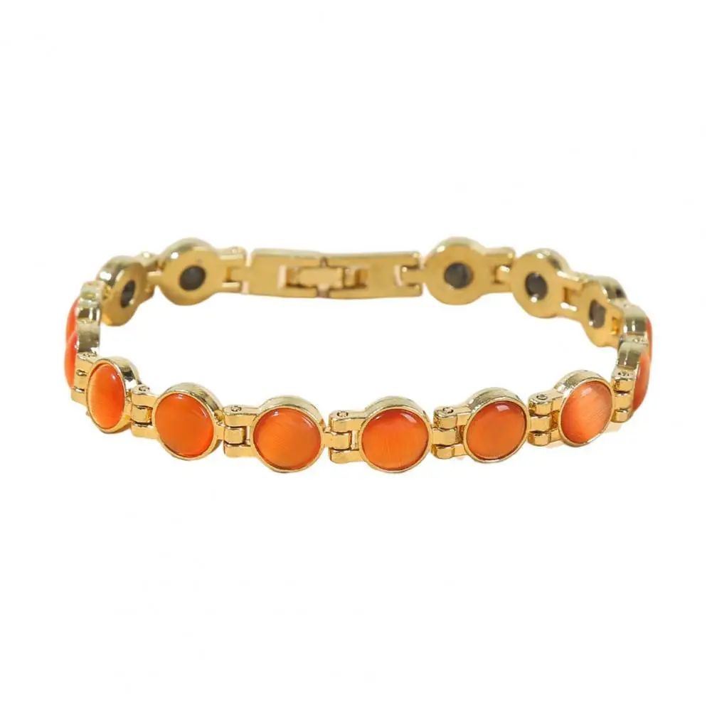 

Браслет для магнитной терапии с золотым покрытием для снятия усталости, модные ювелирные изделия, блестящее женское кольцо для повседневно...