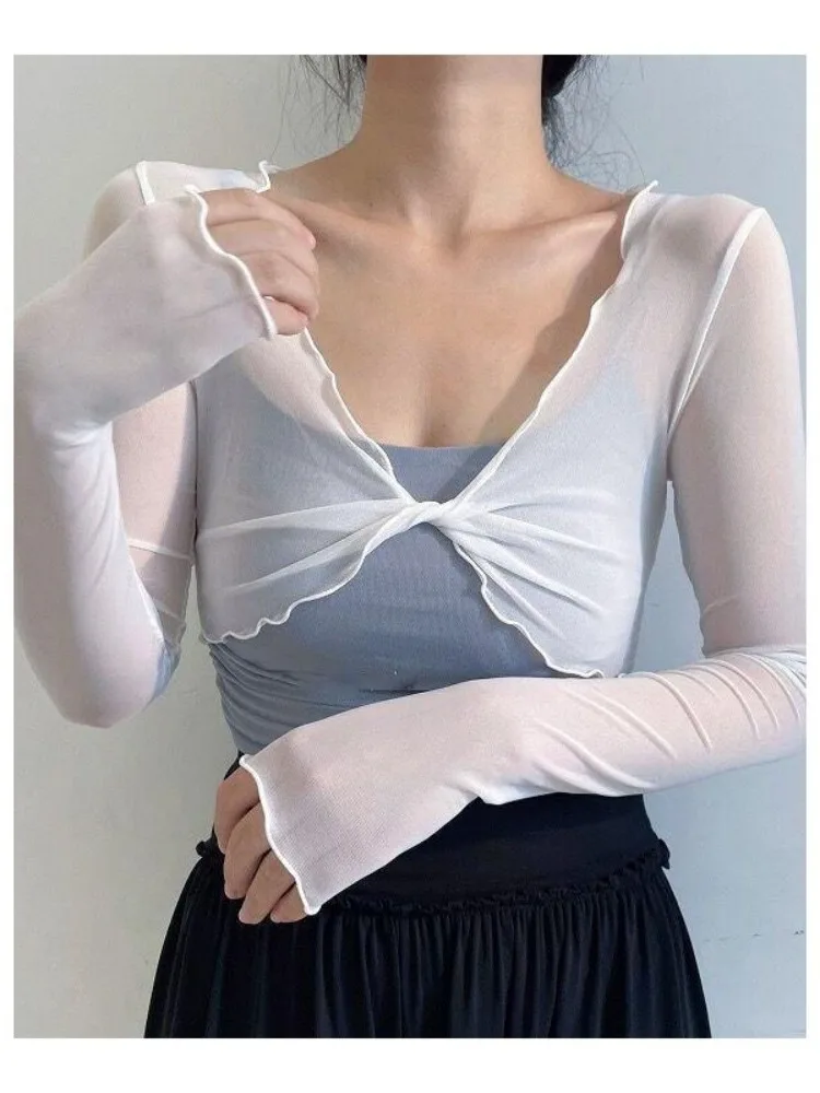 Верхняя одежда через плечо Сетчатая верхняя Одежда для классических танцев