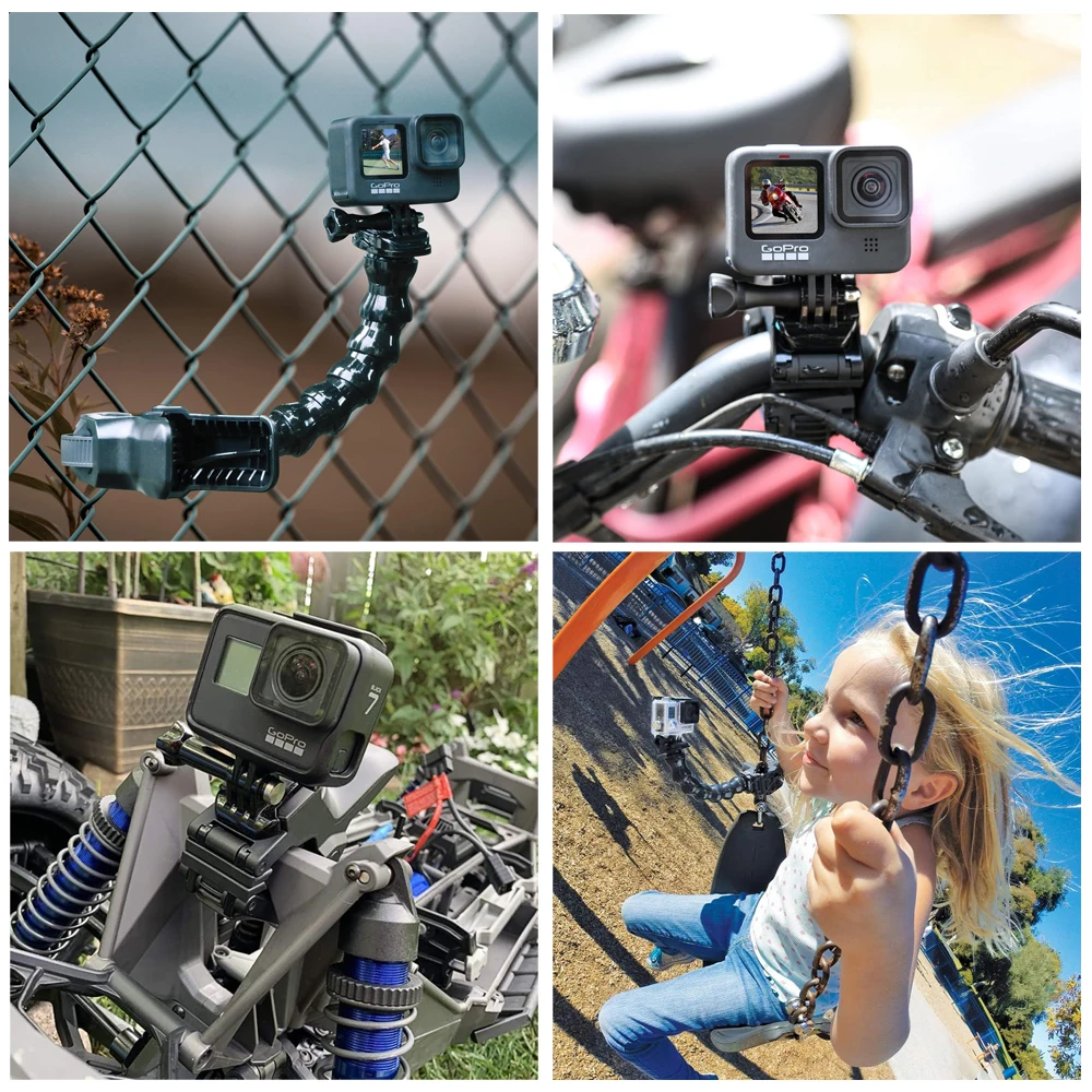 Крепление Jaws Flex Clamp на гибкой стойке для экшн-камер GoPro Hero 12 11 10 9 8 7 6 5 4 Session Insta 360 DJI