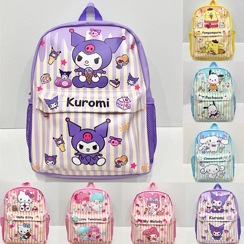 

Kawaii Hellokittys Kuromi Backpack Anime Melody Cinnamoroll Cartoon Pochacco Schoolbag Sanrios Large Capacity Travel Storage Bag