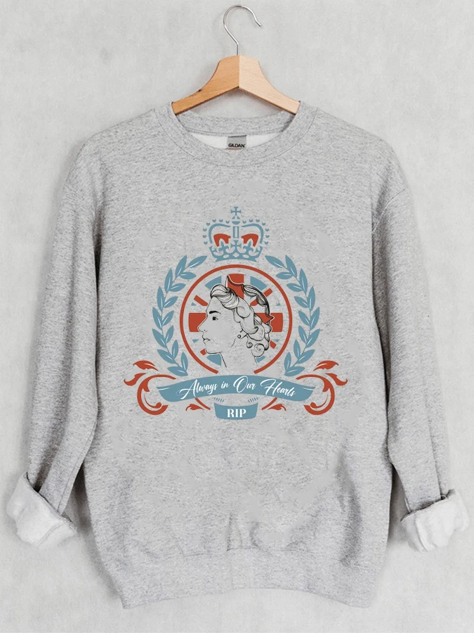 

Queen Elizabeth Casual Round Neck Sweatshirt