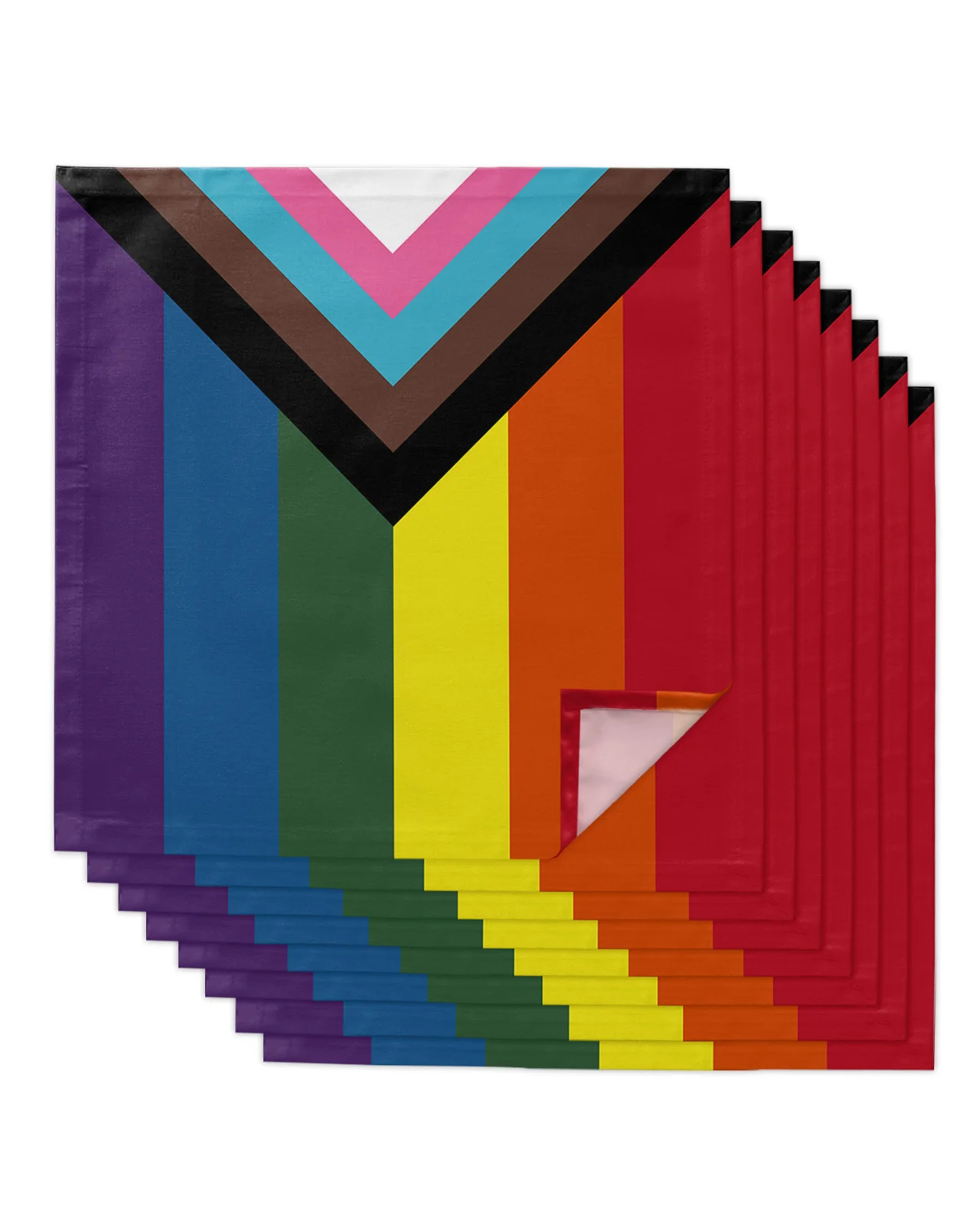 

Ткань в радужную полоску, искусственное праздничное банкетное свадебное украшение, чайное полотенце, кухонные Столовые Салфетки