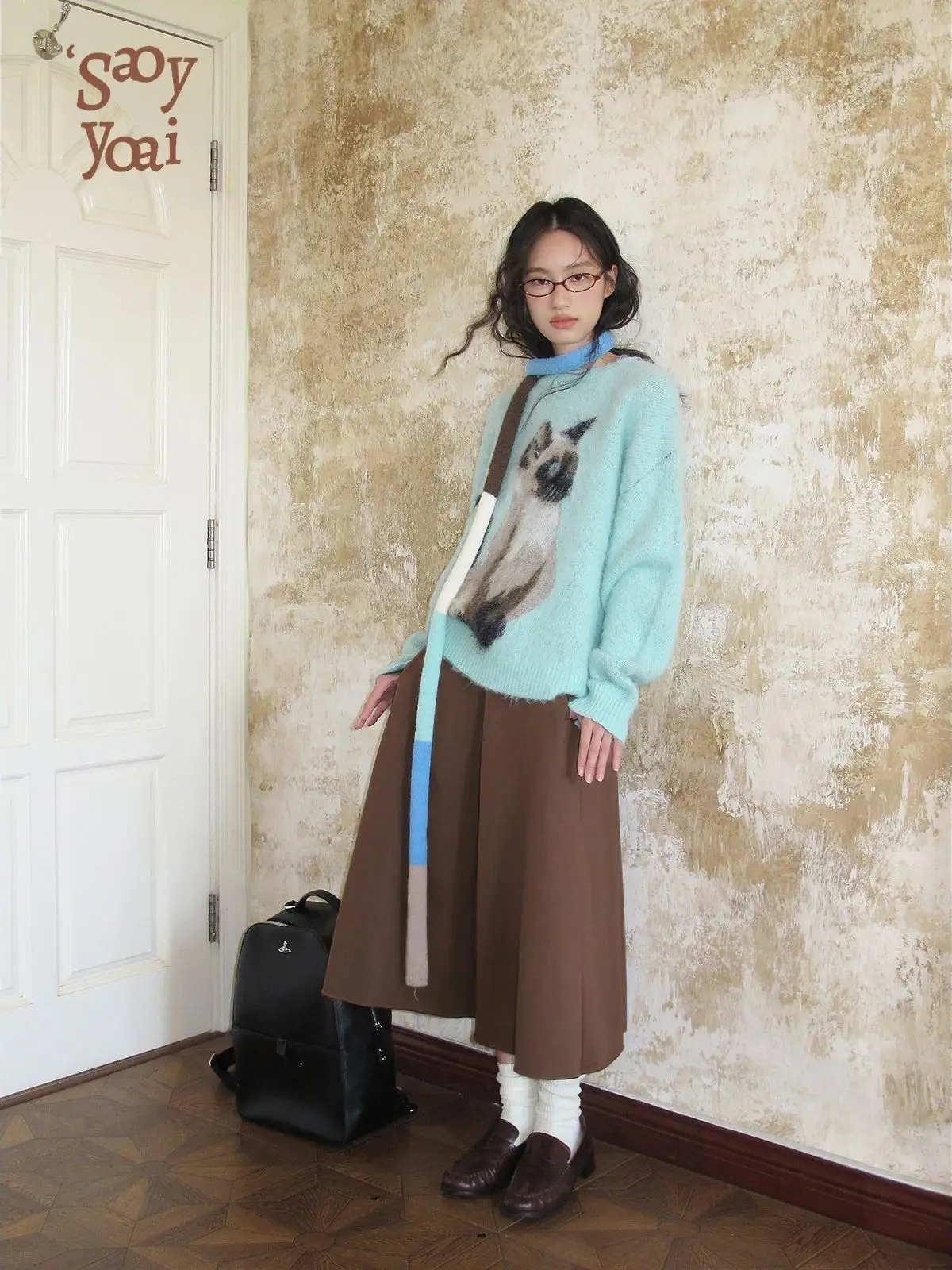 Зимние женские корейские пуловеры из мохера Shoujo милый приятный свитер с длинными