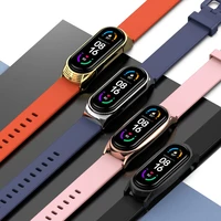 1x mi band 3456strap silicone wristbands for xiaomi band 3 4 5 6 smart wristband replacement bracelet accessories