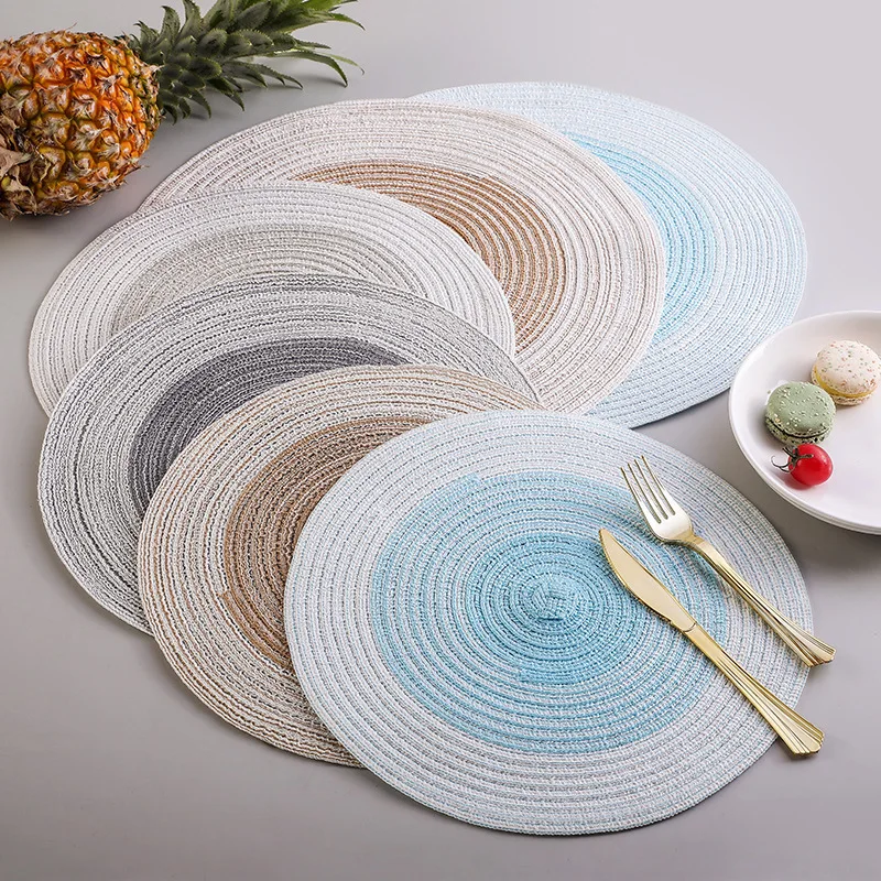 

Bowl Mats Round Potholder Tea Coaster Table Mat Nordic Placemat Japanese Style Cotton Linen Dinner