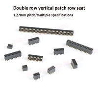 1 27mm pitch double row pin vertical patch row seat 234567810122040p gold plated for electronics and instrumentation