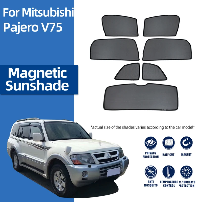 

For Mitsubishi Pajero V75 SHOGUN 2000-2006 Front Windshield Car Sunshade Rear Side Window Blind Sun Shade Magnetic Mesh Curtain