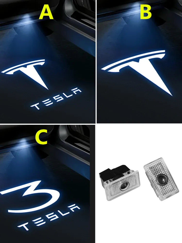 

For Tesla MODEL Y 3 X S 2016 - 2018 2019 2020 2021 2022 LED Car Door Lamp Ghost Shadow Logo Projector Welcosme Lights Accessory