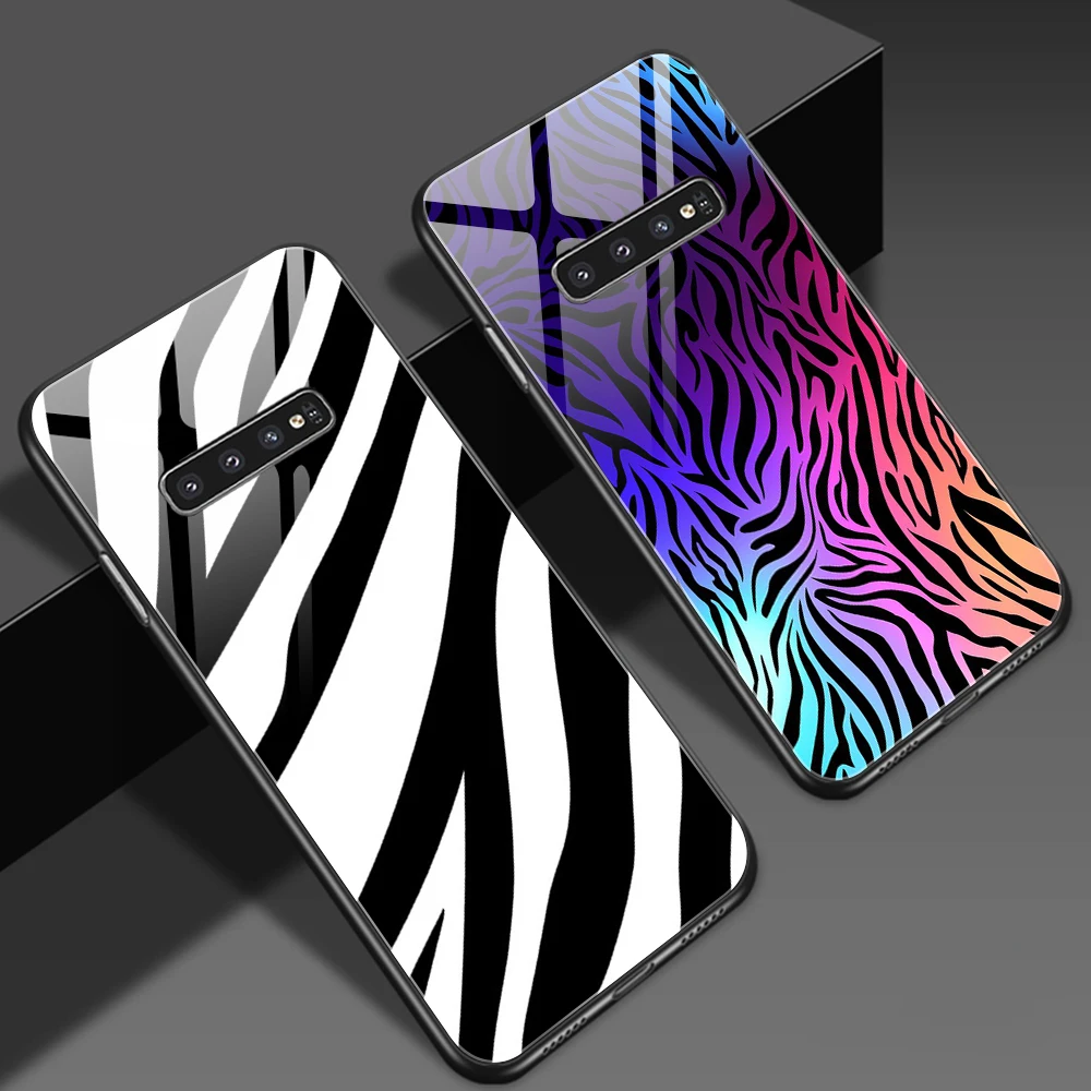 

Zebra Stripe Capas Case for Samsung Galaxy S22 Ultra S10 Plus S20 S21 FE Note 20 10 Lite S9 9 8 S8 S10e Tempered Glass Cover