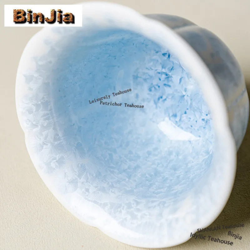Фото 150 мл Blue Ice Crystal Glaze Gaiwan Роскошная чайная вареная чаша с крышкой Набор чайника Крышка чая Кунг-фу Чайный сервиз Украшение №2