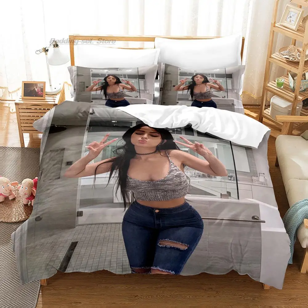 Фото Комплект постельного белья SSSniperWolf, одинарный, полный, королевский размер, комплект постельного белья для взрослых и детей, комплекты пододеяльников для спальни с принтом, красивая сексуальная девушка №2