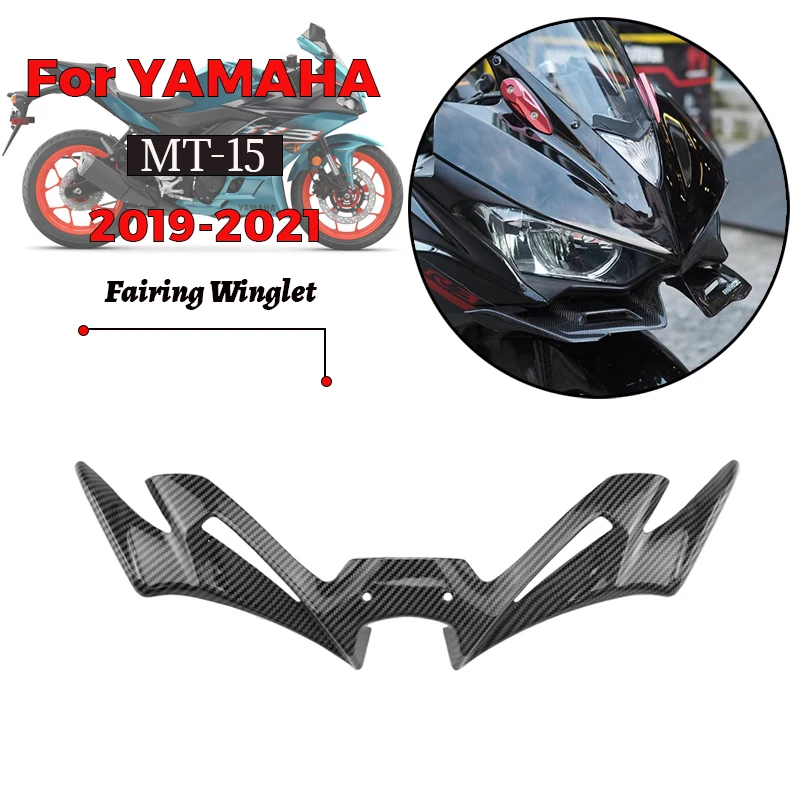 

MTKRACING For YAMAHA YZF-R3 YZF- 25 Aerodynamic Front Motorcycle Fairing Winglets Cover Carbon Fiber Protection Guards 2019-2021