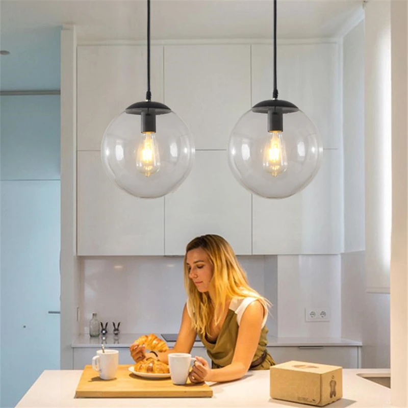 Скидка Подвесная лампа в стиле ретро, светильник в стиле лофт, индастриал, Кухонное светодиодное освещение, домашние декоративные осветительные п...
