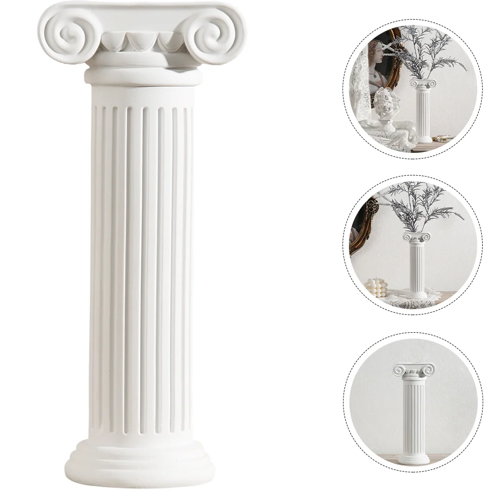 

Roman Column Vase White Vases Flowers Urn Flowerpot Guide Post Roman Pillar Stand Resin Flower Pot Columns