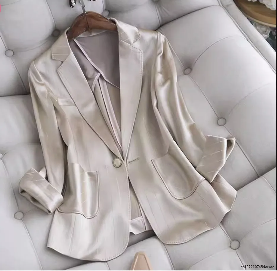 

Women's Suit Jacket 2023 Suit Jacket Women's Seven-Minute Sleeve Summer New Self-cultivation Women Blazers Women Clothing