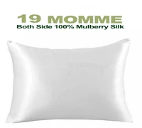 1pcs 19 momme silk pillowcase 100 nature mulberry silk pillow case cover with hidden zipper soft healthy satin pillowcase