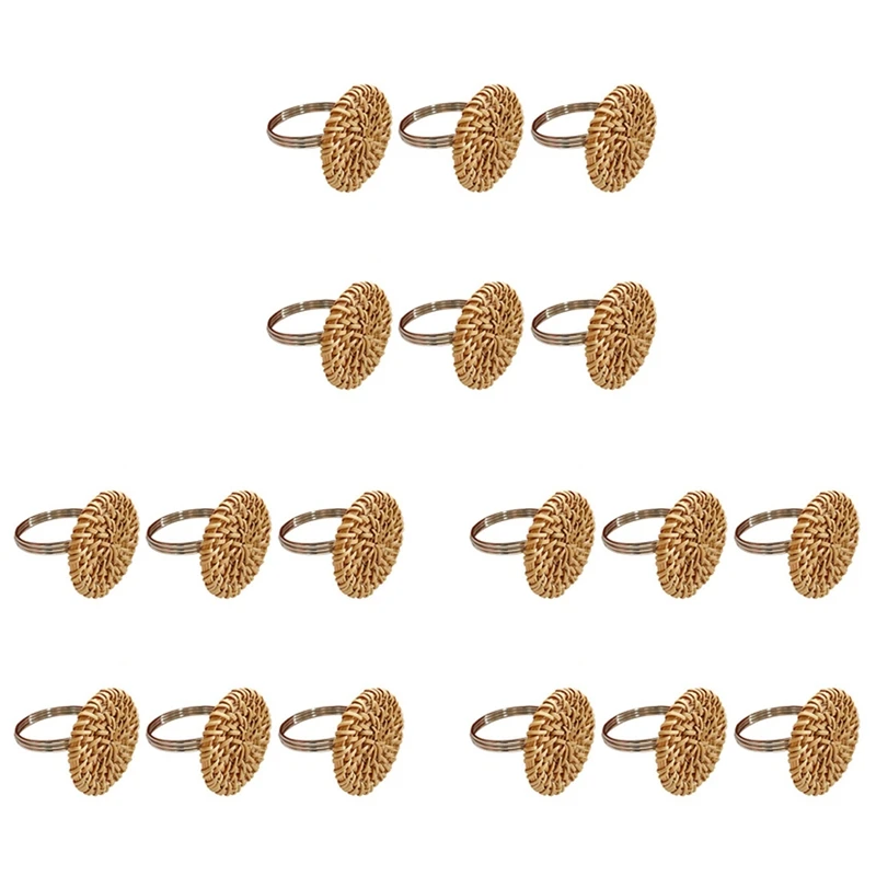 

Набор колец для салфеток 18 дюймов, Винтажное кольцо для салфеток для стола, кольца для салфеток ручной работы из ротанга, держатель для свад...