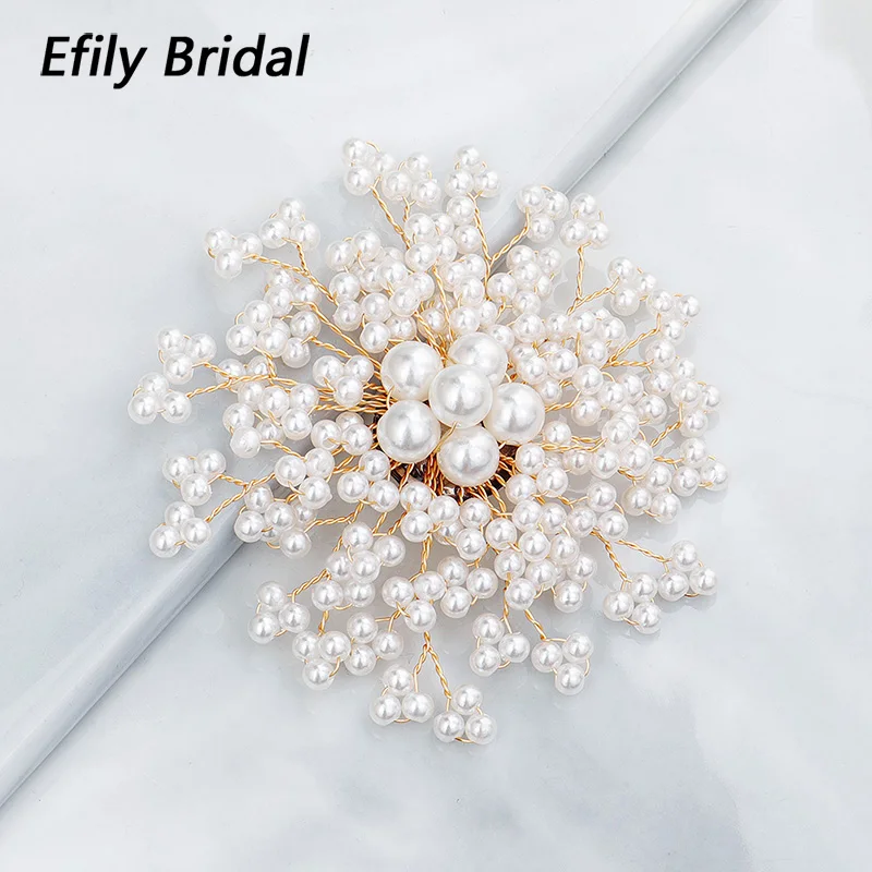 Жемчужная брошь Efily, булавка, снежинка, Высококачественная шелковая Пряжка для шарфа, роскошные изысканные Женские аксессуары для одежды, ювелирные изделия для платья и юбки