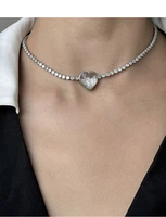 timeless wonder fancy zirconia heart chains choker necklace for women designer jewelry goth collar runway aesthetic collier 3233