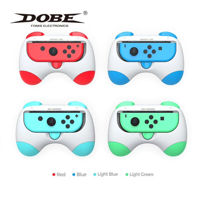 Two Sets Of Switch OLED Game Handle Cartoon Grip Switch Joy-Con Left And Right Red And Blue Handle Holder Accessories