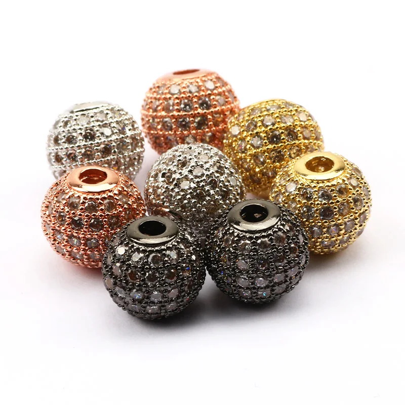 

2 шт., 10 мм, латунные бусины с микрозакрепкой