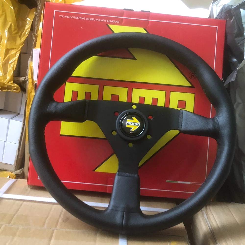 JDM 14-дюймовый гоночный руль MOMO Montecarlo Rally Drift из натуральной кожи Volantes для BMW Toyota Honda