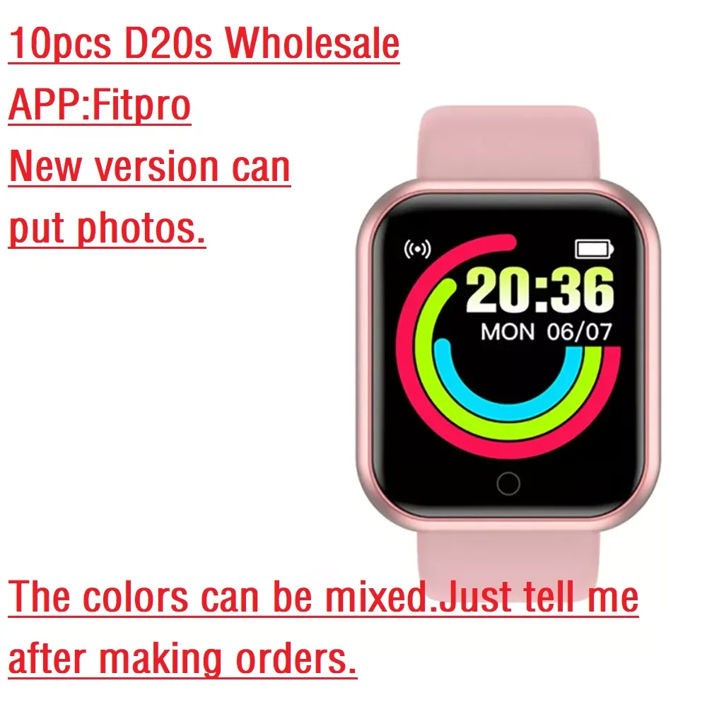 

D20s 10 pcs Y68s Smart watch Y68 Blood Pressure Heart Rate Monitor Waterpoof Bluetooth SmartWatch For Android IOS Smart Clock