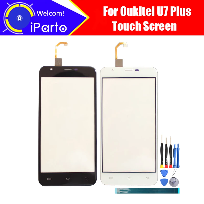 

5.5inch Oukitel U7 Plus Touch Screen Glass 100% Guarantee Original New Glass Panel Touch Screen For U7 Plus + tools+Adhesive