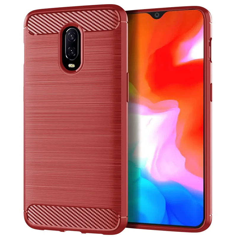 Роскошный чехол из углеродного волокна для Oneplus 6T 1 + 6t полностью Защитный Мягкий