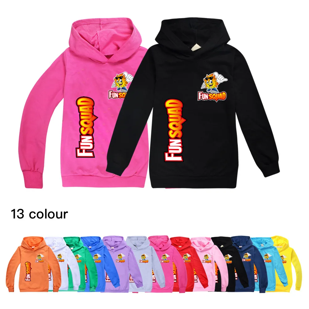 

Toddler Girl Fall Clothes Fun Squad Gaming Children's Hoodie Sweater Boys Long Sleeve Tops Kids Hooded Shirt Child T Shirt 2-16Y