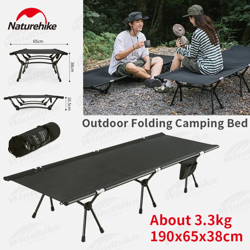 

Naturehike KR Folding Bed 190*65cm Portable High Low Dual Use Office Single Bed Nylon Cloth Breathable Travel Camping Cot