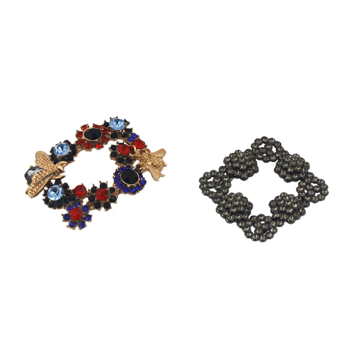 Пара металлических квадратных застежек для стразы туфли с пряжками сумок